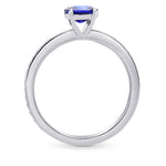 Round Sapphire Beaded Solitaire Ring