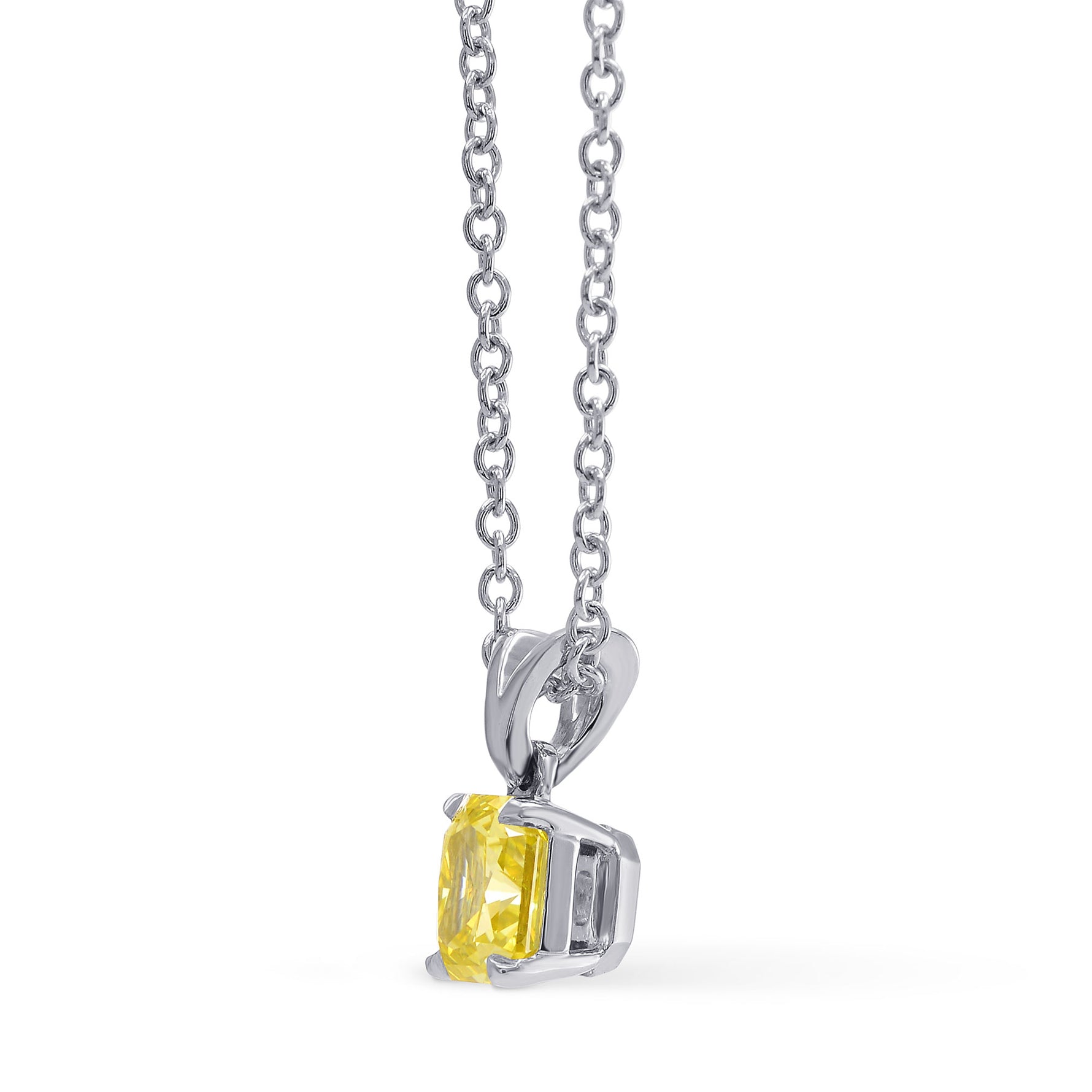 Fancy Intense Yellow Radiant Diamond Pendant