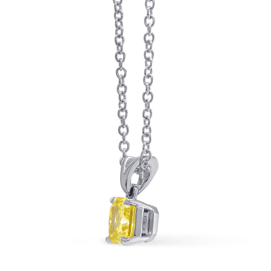 Fancy Intense Yellow Radiant Diamond Pendant