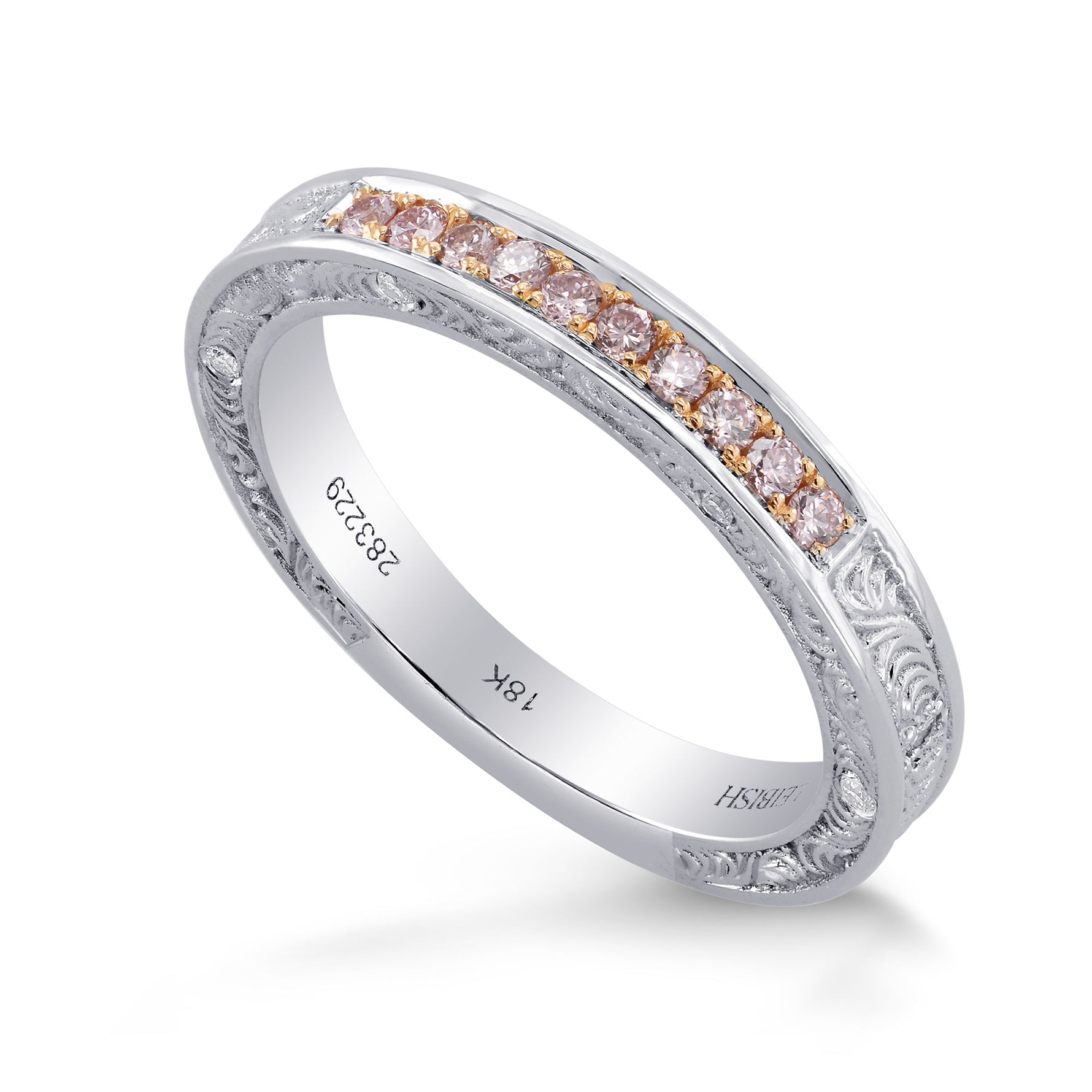 Ornate Pink Diamond Band Ring