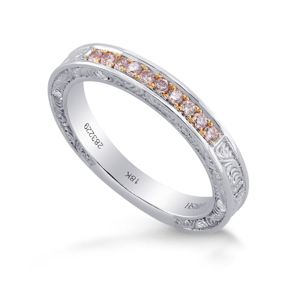 Ornate Pink Diamond Band Ring