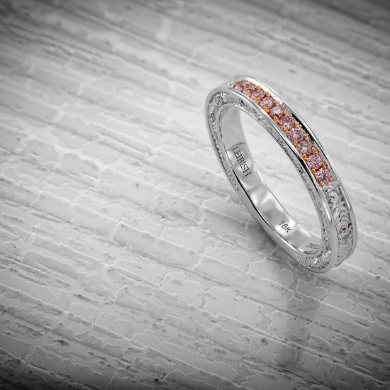 Ornate Pink Diamond Band Ring