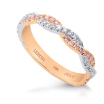 Pink & White Diamond Woven Band Ring