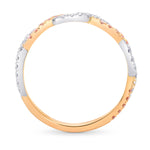 Pink & White Diamond Woven Band Ring