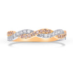 Pink & White Diamond Woven Band Ring