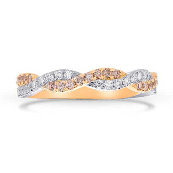 Pink & White Diamond Woven Band Ring