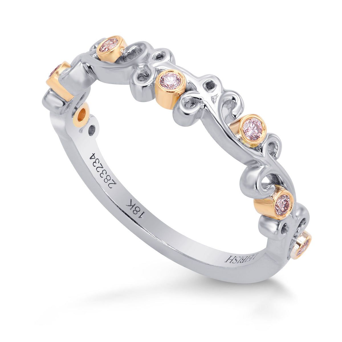 Pink Diamond Floral Band Ring