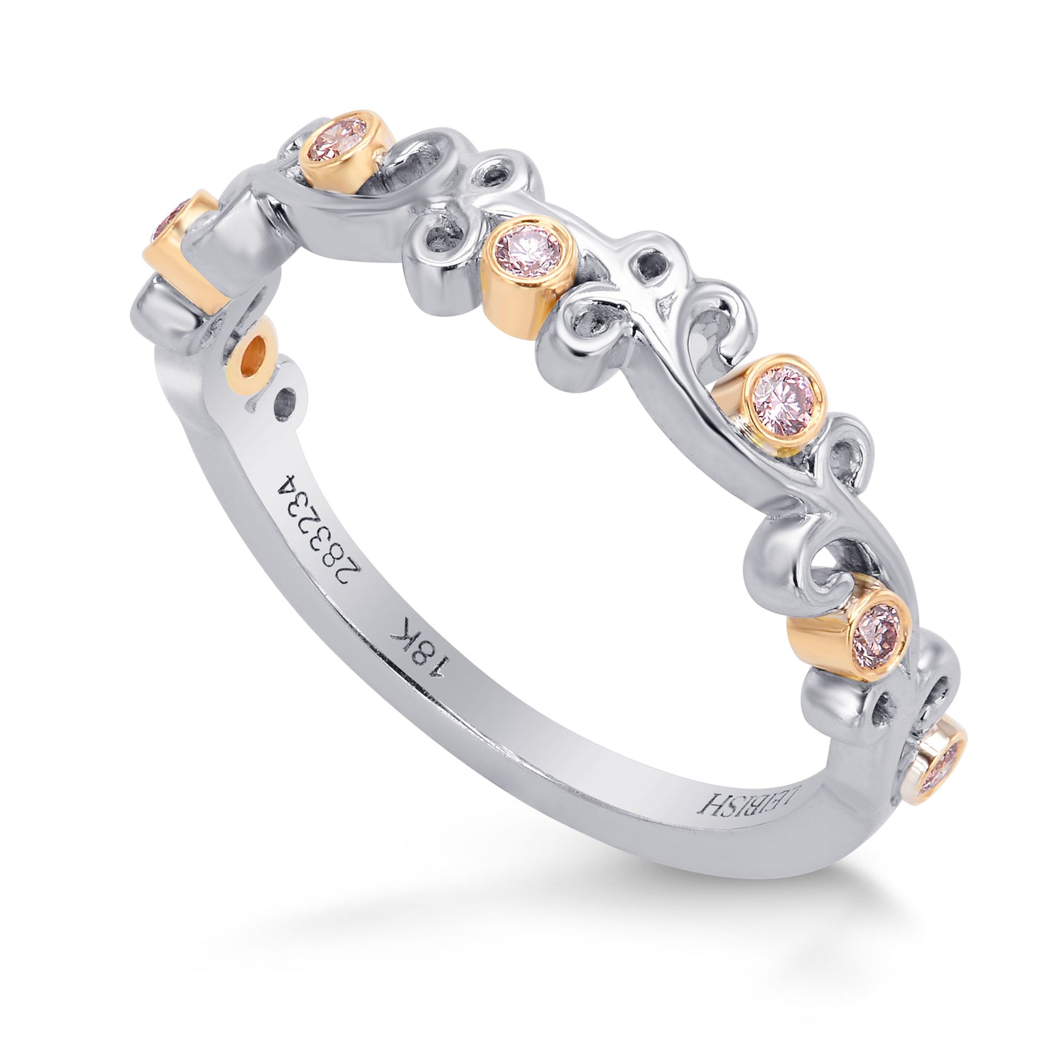 Pink Diamond Floral Band Ring