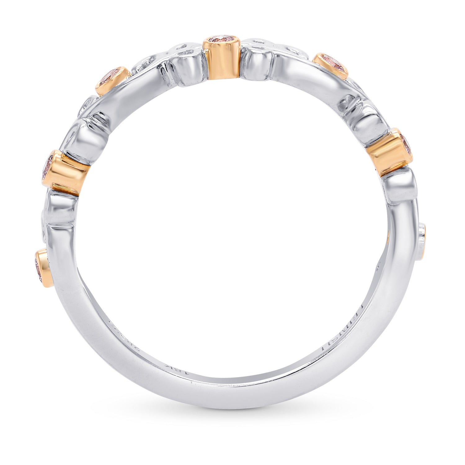 Pink Diamond Floral Band Ring