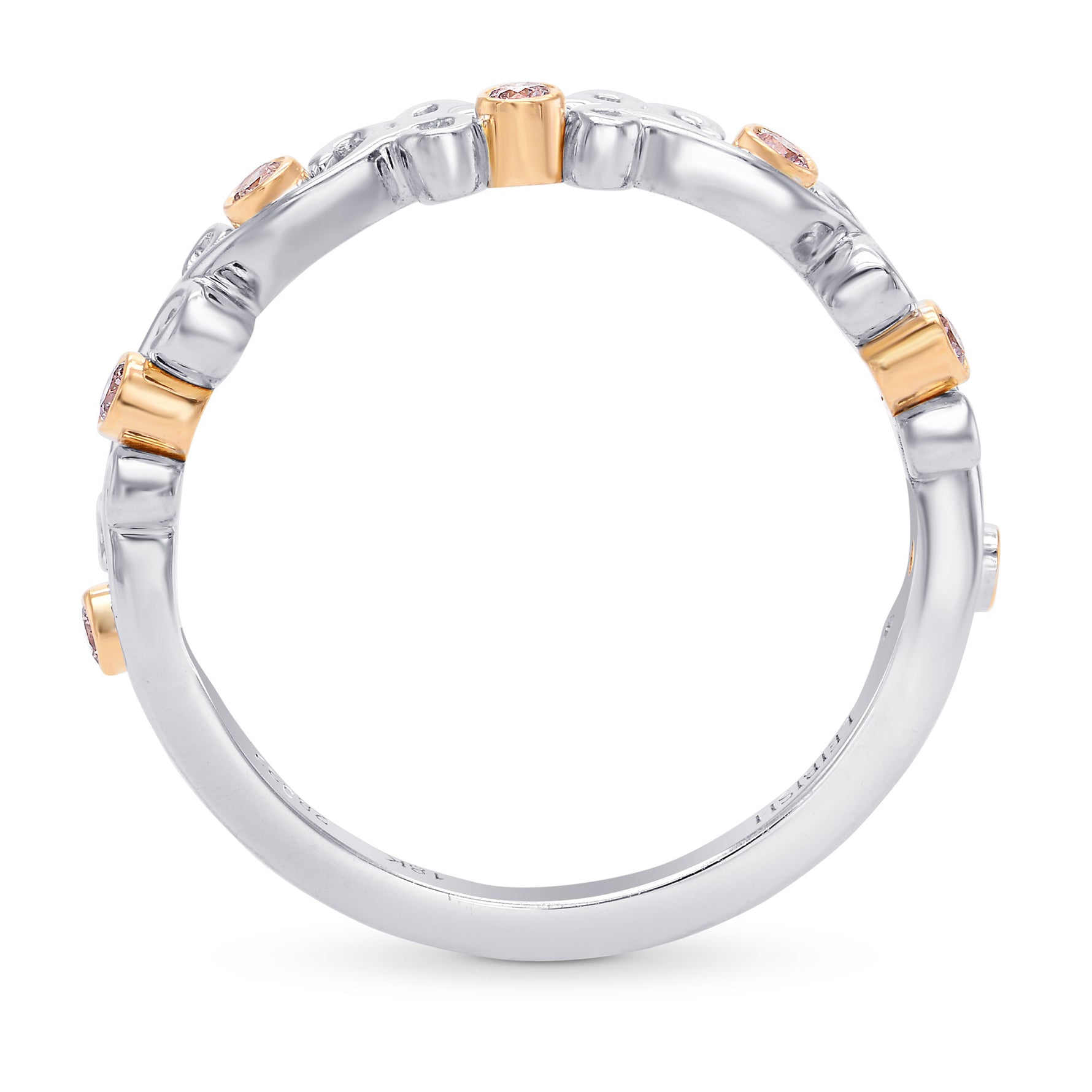 Pink Diamond Floral Band Ring