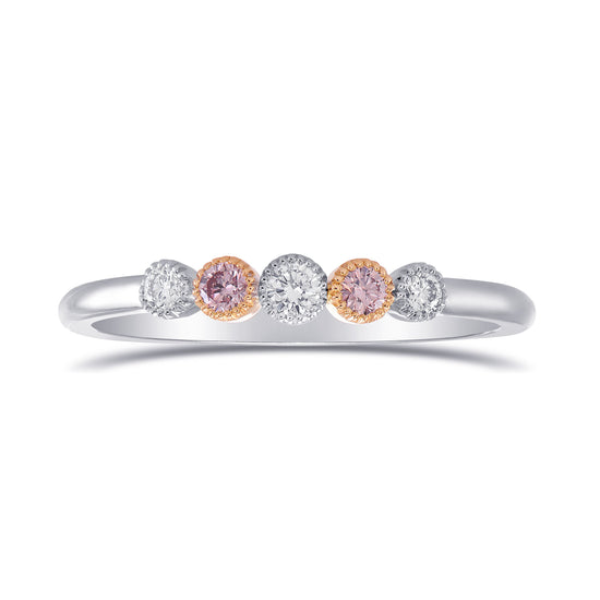 Fünfstein-Ring mit rosa und weißen Diamanten