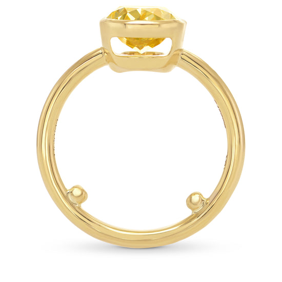 Fancy Vivid Yellow Oval Diamond Solitaire Ring