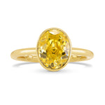 Fancy Vivid Yellow Oval Diamond Solitaire Ring