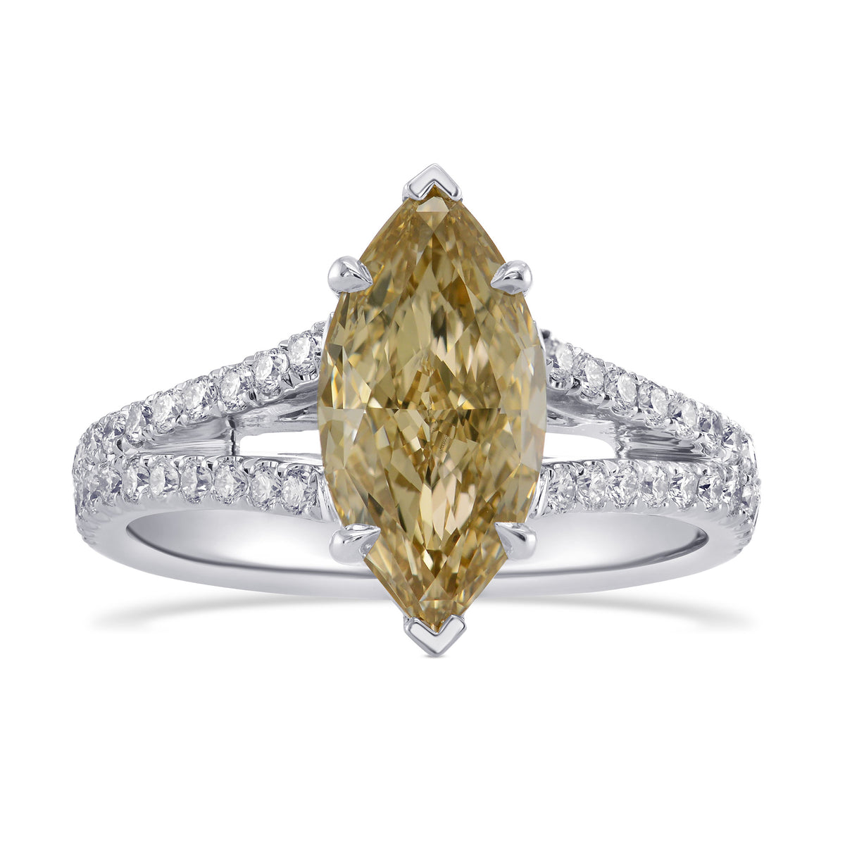 Fancy Brownish Yellow Marquise Diamond Ring