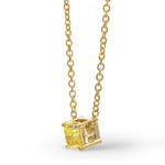 Fancy Intense Yellow Cushion Diamond Solitaire Pendant