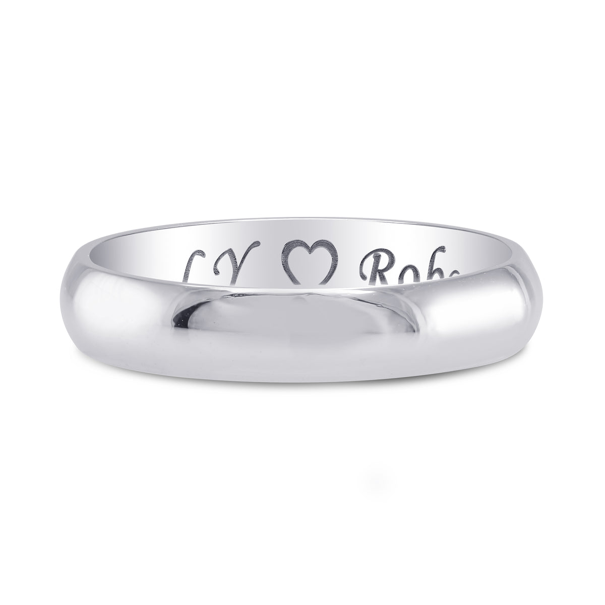 Platinum Domed Wedding Band Ring