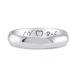 Platinum Domed Wedding Band Ring