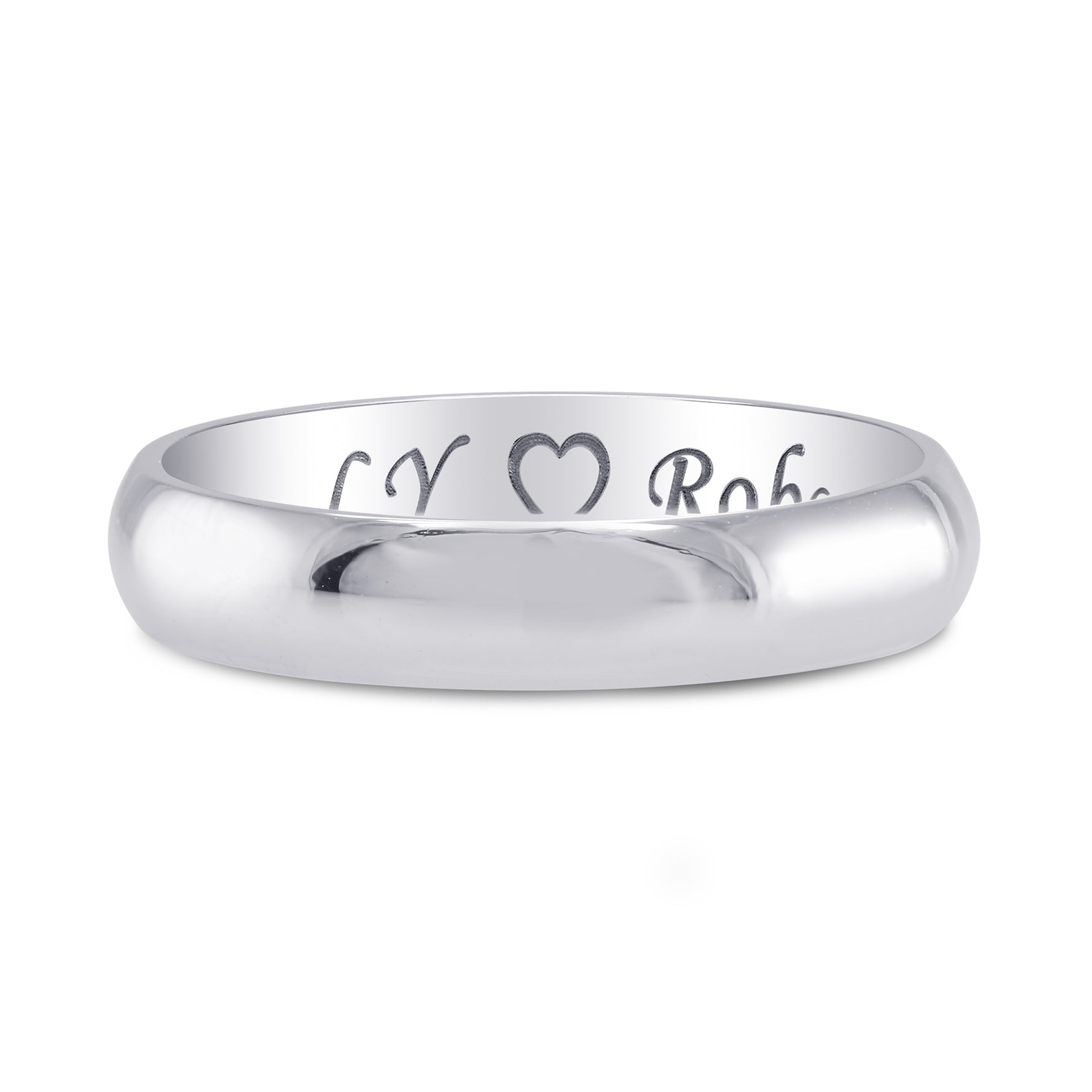 Platinum Domed Wedding Band Ring