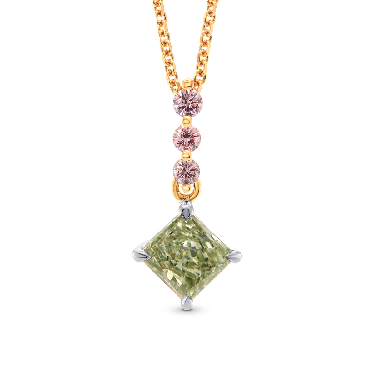Chameleon Princess & Pink Diamond Drop Pendant