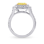 Fancy Intense Yellow Cushion Diamond Halo Ring