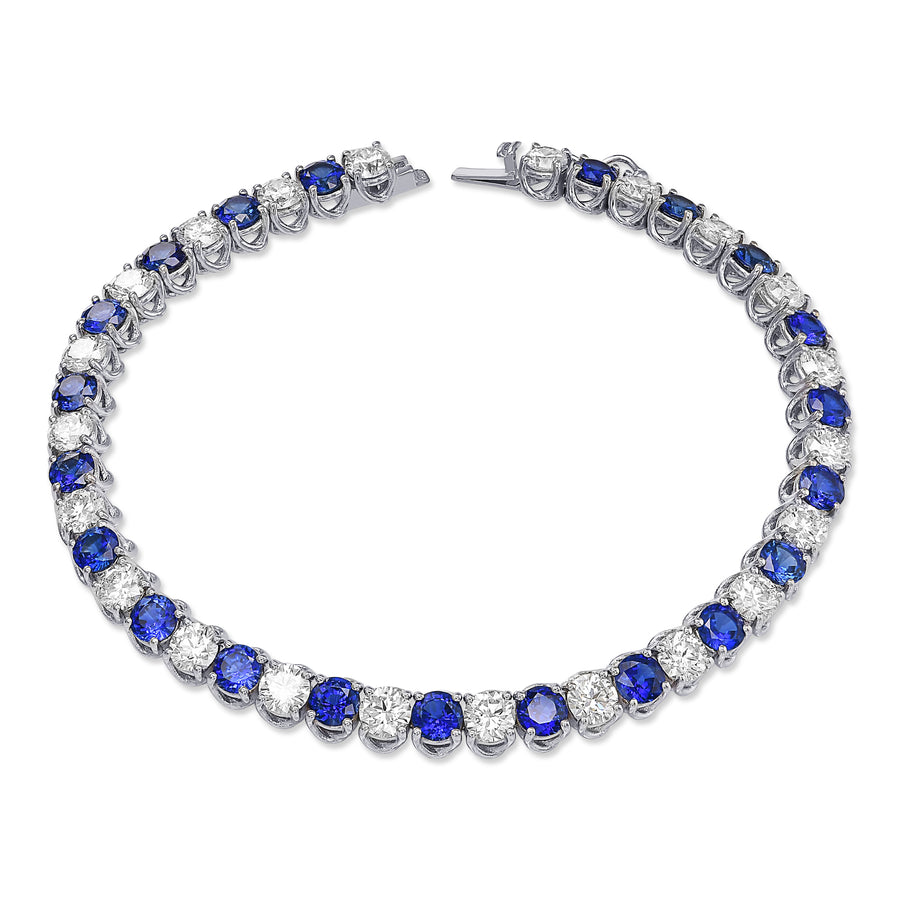 Diamond & Sapphire Tennis Bracelet