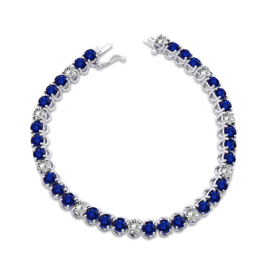 Diamond & Sapphire Tennis Bracelet - 2