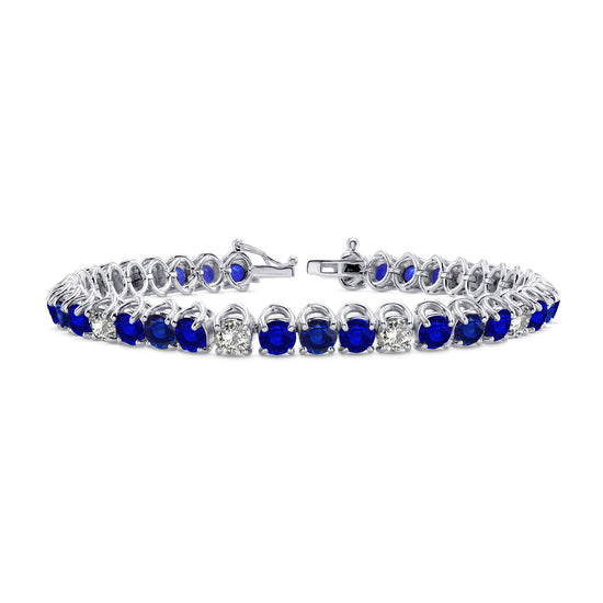 Diamond & Sapphire Tennis Bracelet