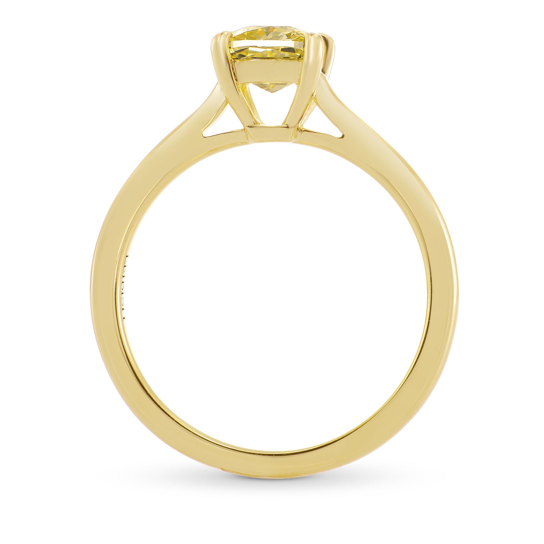 Fancy Intense Yellow Cushion Diamond Solitaire Ring