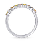 9 Stone Multicolored Diamond Band Ring