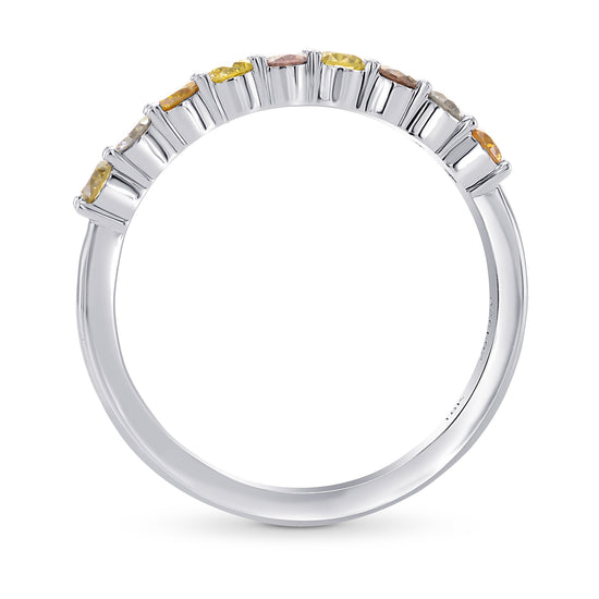 9 Stone Multicolored Diamond Band Ring