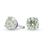 Very Light Green Diamond Stud Earrings