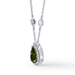 Chameleon Pear Diamond Halo Pendant - 2