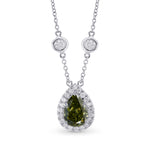Chameleon Pear Diamond Halo Pendant