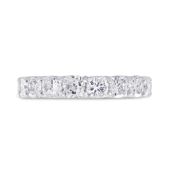 Platinum Cushion-Cut Diamond Full Eternity Band Ring