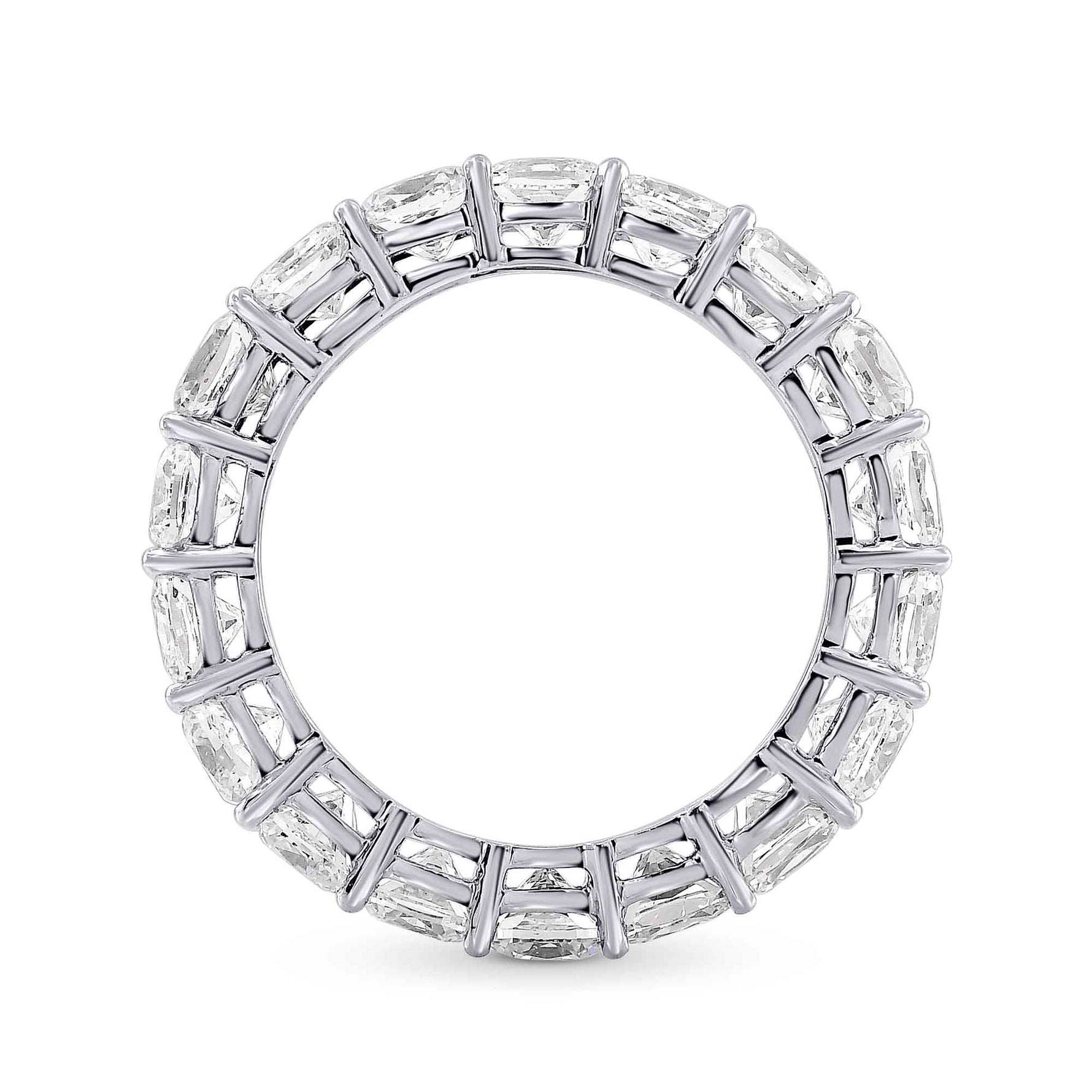 Platinum Cushion-Cut Diamond Full Eternity Band Ring - 2