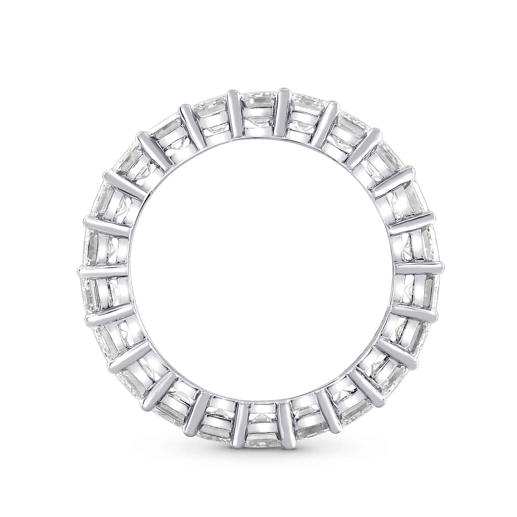 Platinum Emerald-Cut Diamond Full Eternity Band Ring - 2