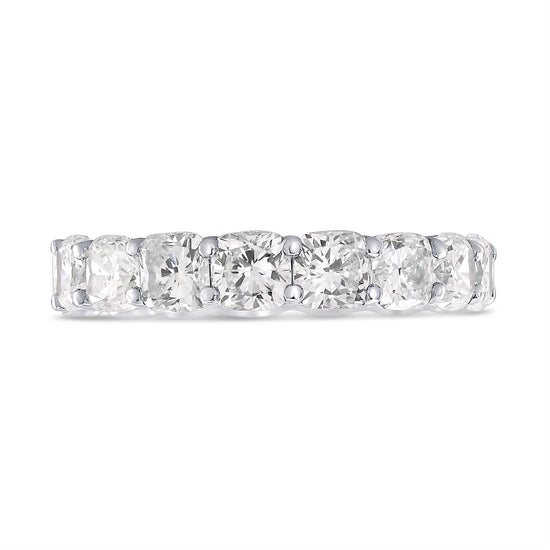 Platinum Cushion-Cut Diamond Full Eternity Band Ring