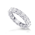 Platinum Cushion-Cut Diamond Full Eternity Band Ring - 3