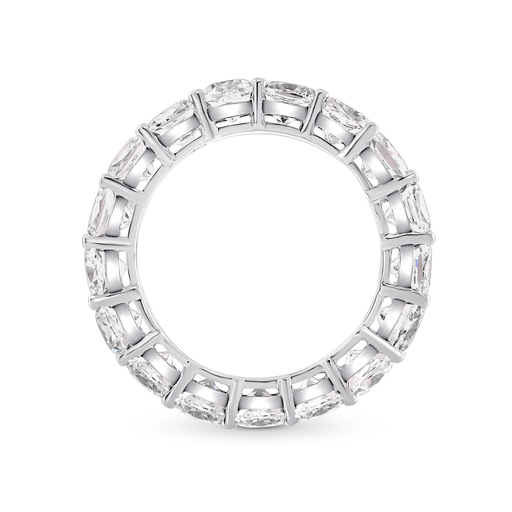 Platinum Cushion-Cut Diamond Full Eternity Band Ring - 2