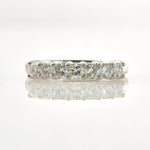 Cushion White Diamond Band Ring