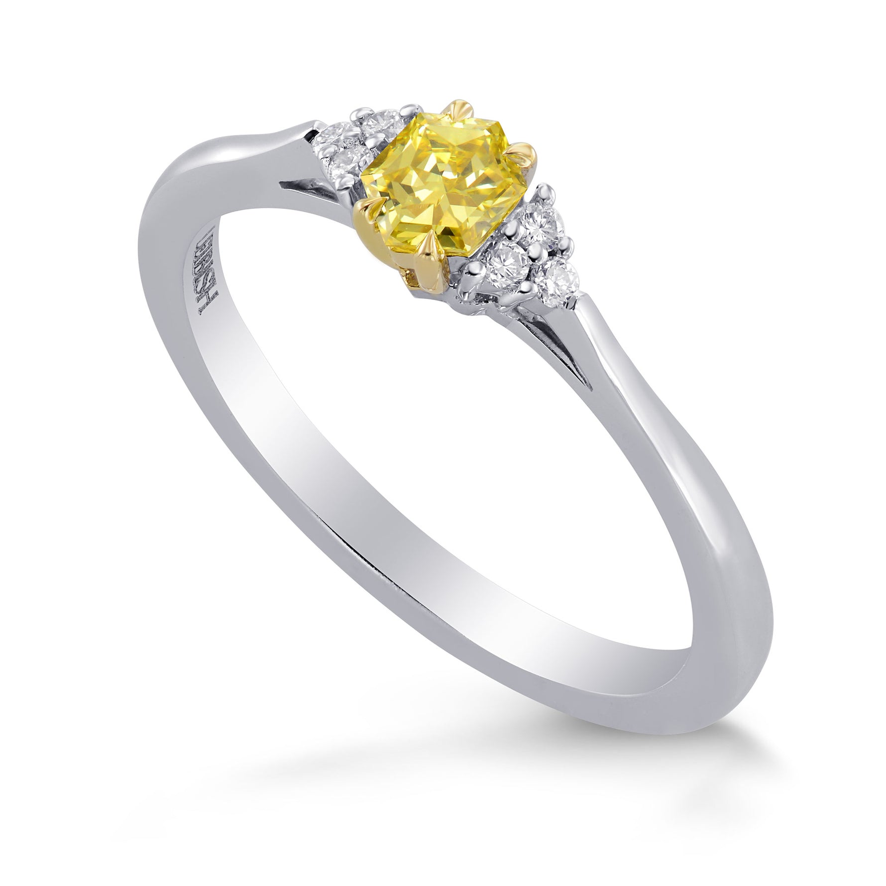 Fancy Intense Yellow Hexagonal Diamond Ring