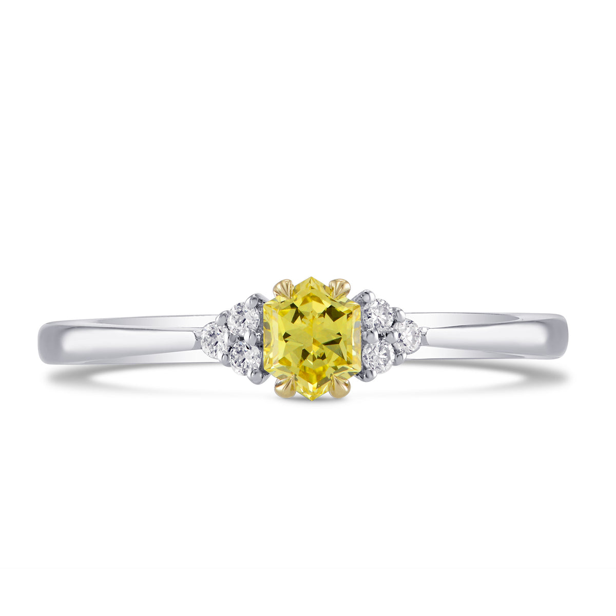 Fancy Intense Yellow Hexagonal Diamond Ring