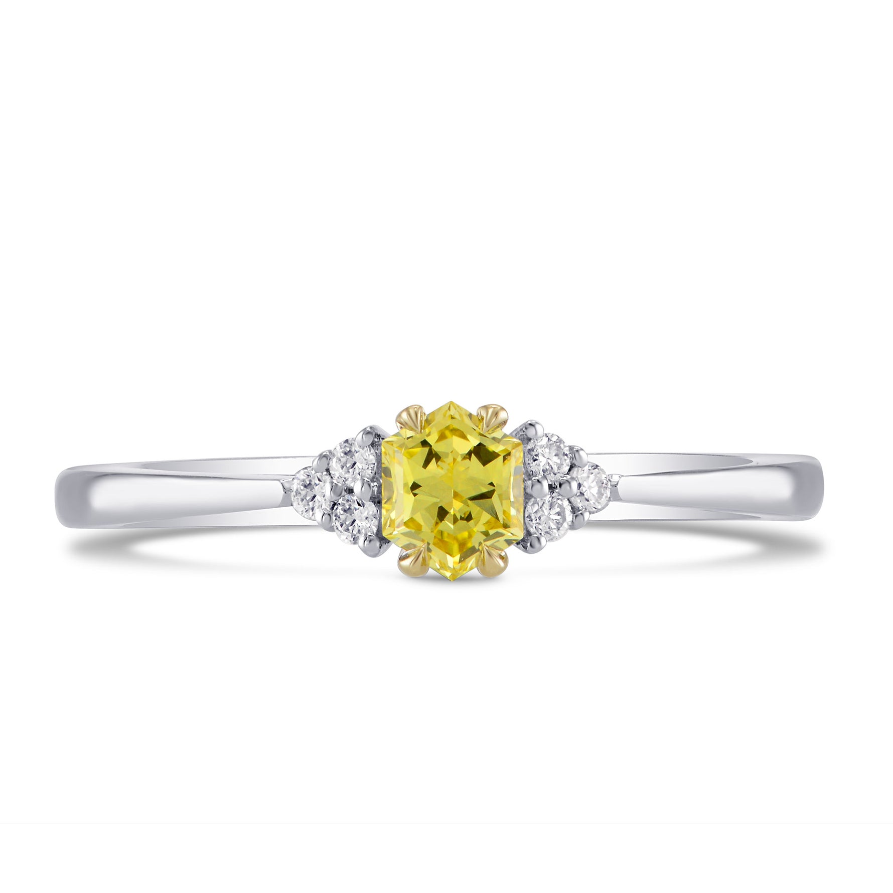 Fancy Intense Yellow Hexagonal Diamond Ring