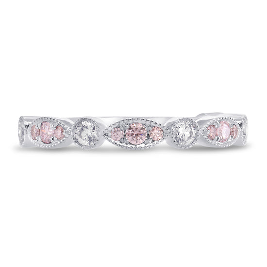 Platinum Pink & White Diamond Designer Band Ring