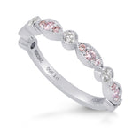 Platinum Pink & White Diamond Designer Band Ring