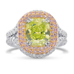 Fancy Intense Green Yellow Radiant Diamond Ring