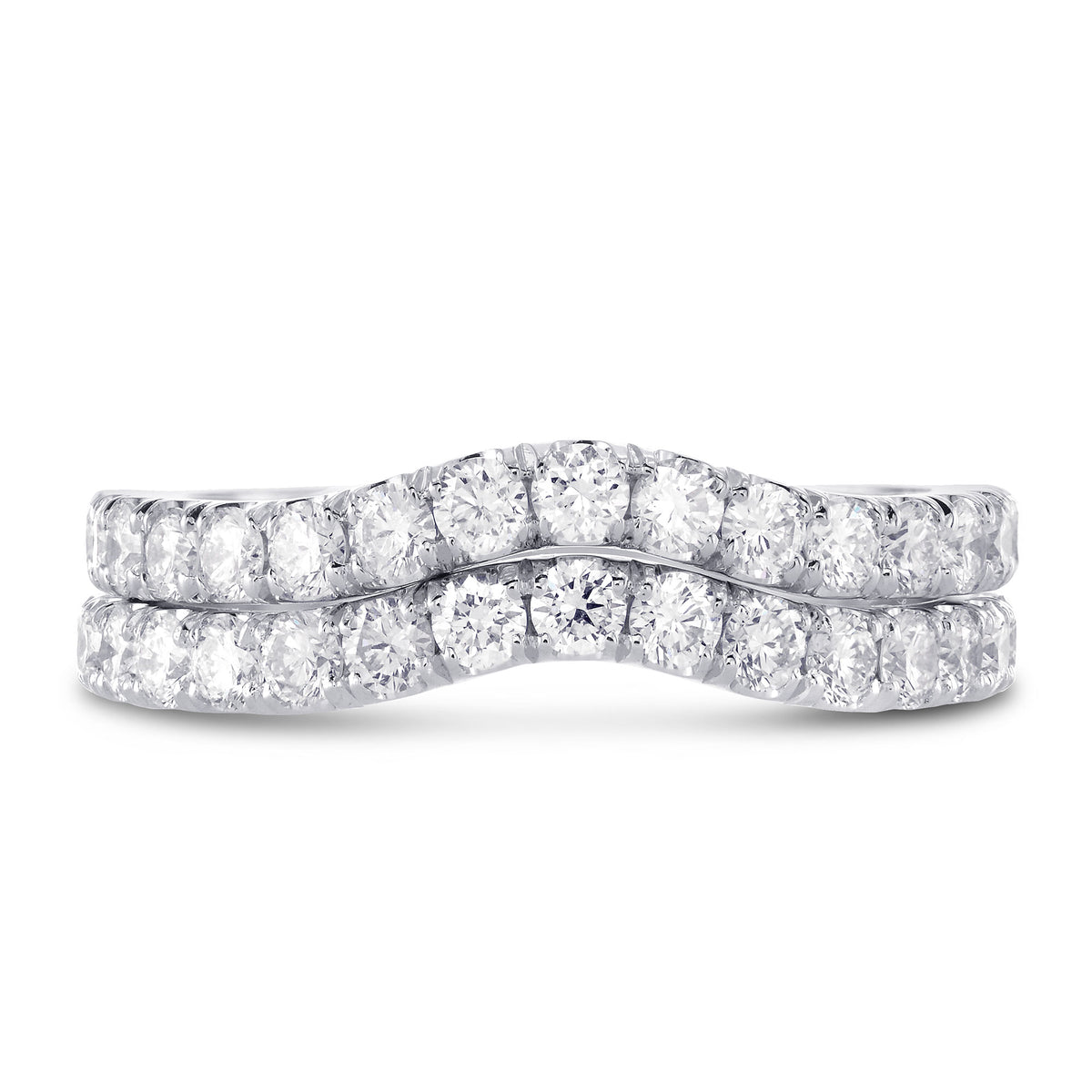 Custom Contoured Diamond Band Rings