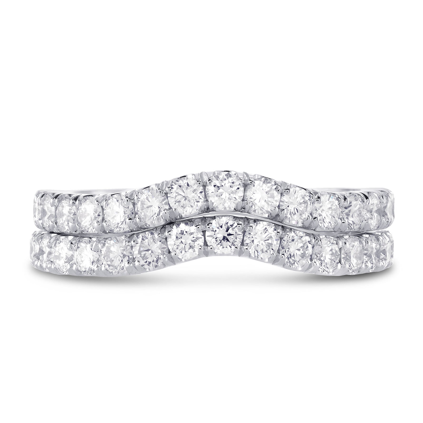 Custom Contoured Diamond Band Rings