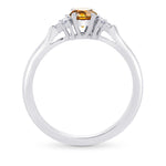 Round Orange Diamond Engagement Ring
