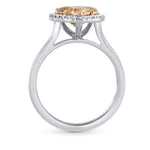 Fancy Yellow Brown Heart Diamond Halo Ring